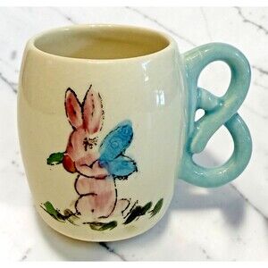 Vintage Baby Mug Easter Cup has Crazing Unbranded No Markings